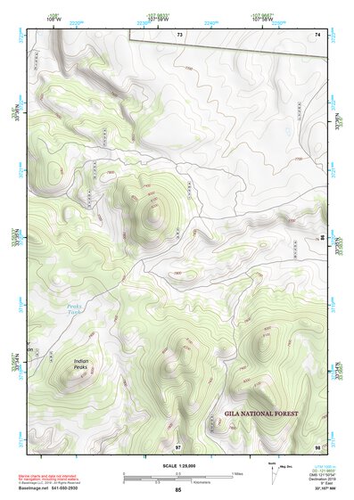 33107NW Page 85 San Mateo Mountains Topo Preview 1