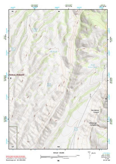 33107NW Page 96 San Mateo Mountains Topo Preview 1
