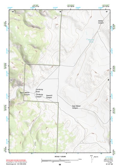 33107NW Page 98 San Mateo Mountains Topo Preview 1