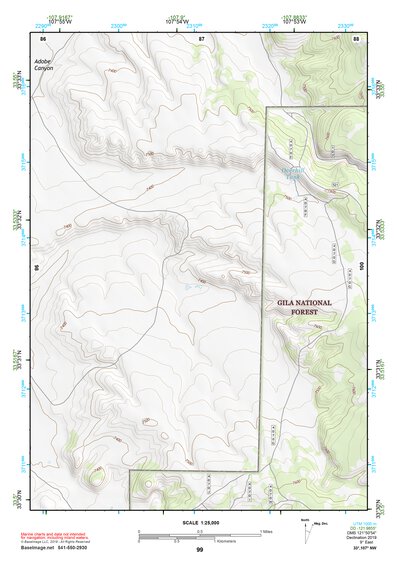 33107NW Page 99 San Mateo Mountains Topo Preview 1