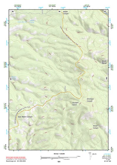33107NW Page 101 San Mateo Mountains Topo Preview 1