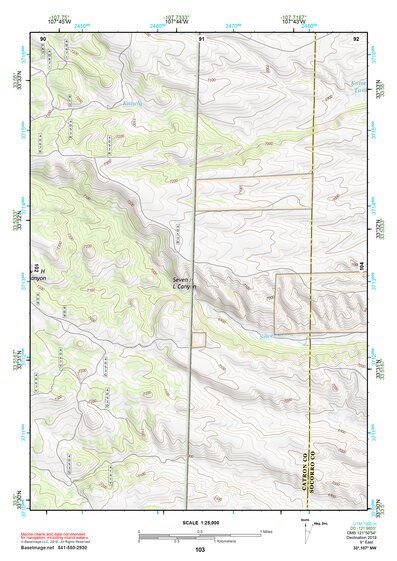 33107NW Page 103 San Mateo Mountains Topo Preview 1