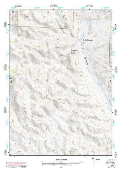 33107NW Page 107 San Mateo Mountains Topo Preview 1