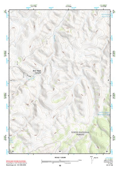 33111NE Page 10 Theodore Roosevelt Lake Topo Preview 1