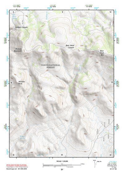 33111NE Page 21 Theodore Roosevelt Lake Topo Preview 1