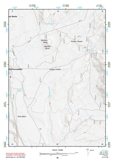 33111NE Page 30 Theodore Roosevelt Lake Topo Preview 1