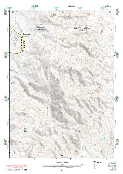 33111NE Page 40 Theodore Roosevelt Lake Topo Preview 1