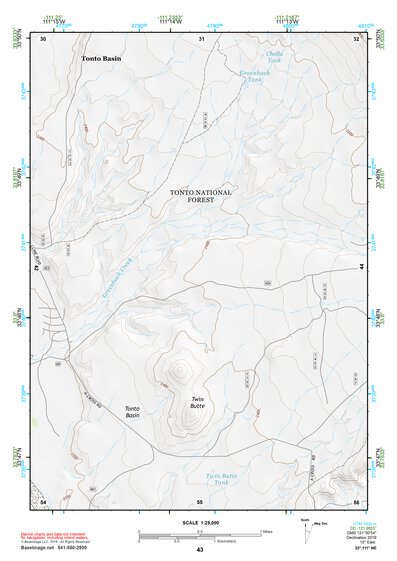 33111NE Page 43 Theodore Roosevelt Lake Topo Preview 1