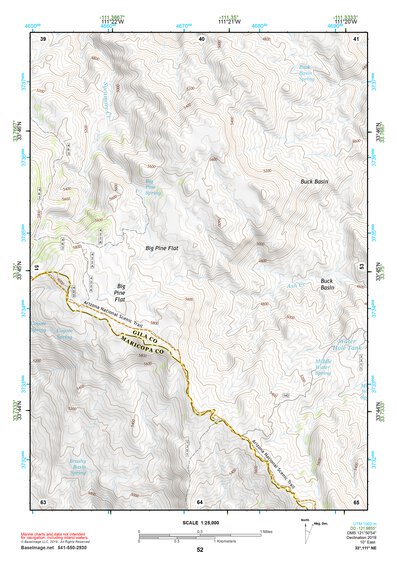 33111NE Page 52 Theodore Roosevelt Lake Topo Preview 1