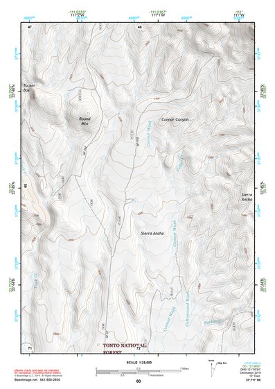 33111NE Page 60 Theodore Roosevelt Lake Topo Preview 1