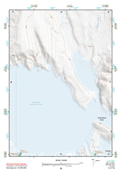 33111NE Page 70 Theodore Roosevelt Lake Topo Preview 1