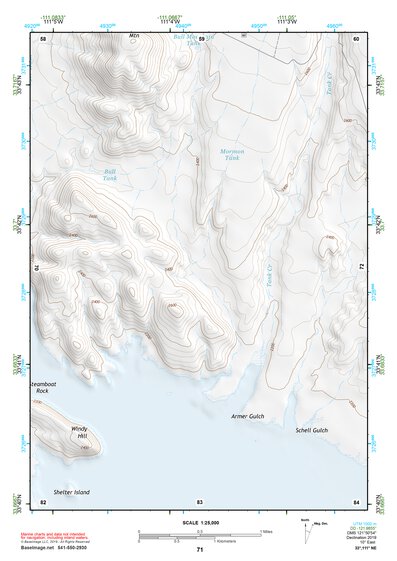 33111NE Page 71 Theodore Roosevelt Lake Topo Preview 1