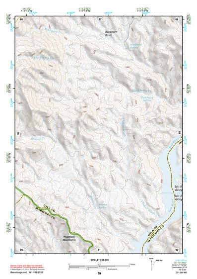 33111NE Page 79 Theodore Roosevelt Lake Topo Preview 1