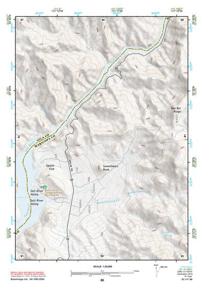 33111NE Page 80 Theodore Roosevelt Lake Topo Preview 1