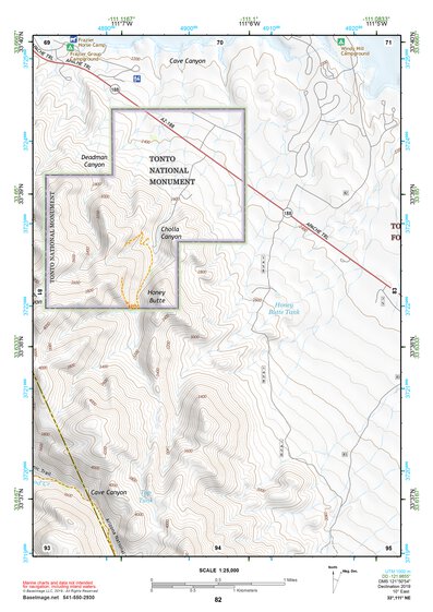 33111NE Page 82 Theodore Roosevelt Lake Topo Preview 1