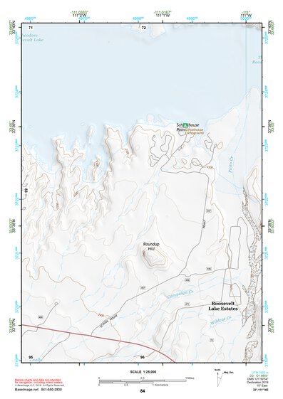 33111NE Page 84 Theodore Roosevelt Lake Topo Preview 1