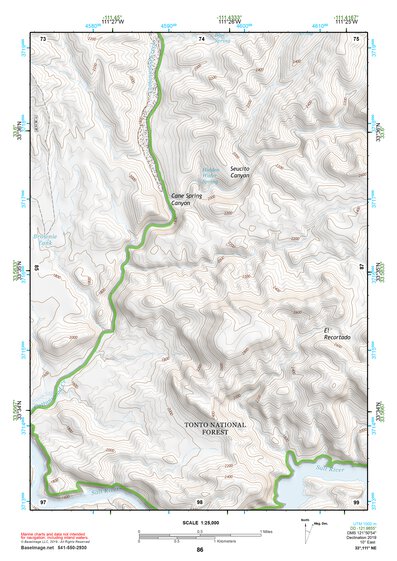 33111NE Page 86 Theodore Roosevelt Lake Topo Preview 1