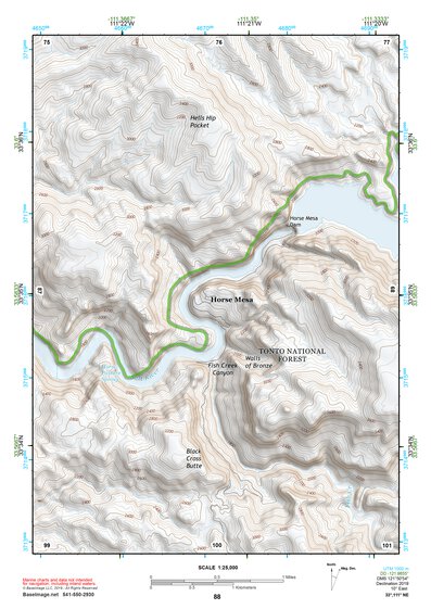 33111NE Page 88 Theodore Roosevelt Lake Topo Preview 1