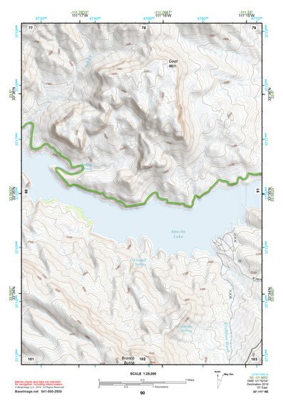 33111NE Page 90 Theodore Roosevelt Lake Topo Preview 1