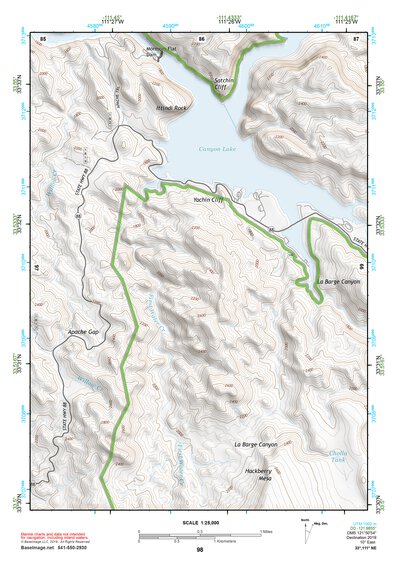 33111NE Page 98 Theodore Roosevelt Lake Topo Preview 1