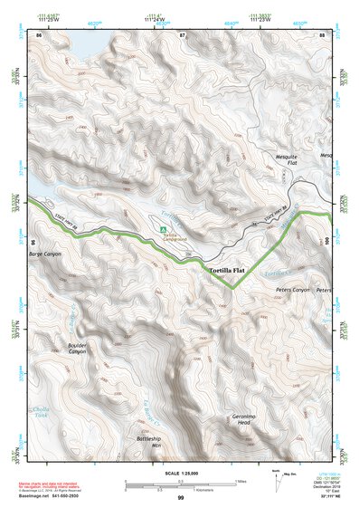33111NE Page 99 Theodore Roosevelt Lake Topo Preview 1