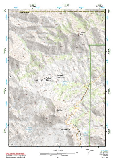 33111NW Page 12 Theodore Roosevelt Lake Topo Preview 1