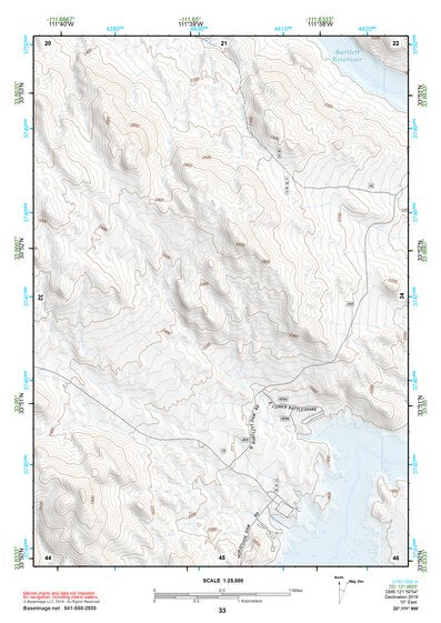33111NW Page 33 Theodore Roosevelt Lake Topo Preview 1