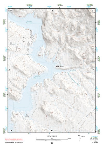 33111NW Page 34 Theodore Roosevelt Lake Topo Preview 1