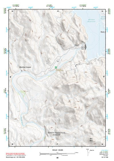 33111NW Page 45 Theodore Roosevelt Lake Topo Preview 1