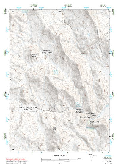 33111NW Page 48 Theodore Roosevelt Lake Topo Preview 1