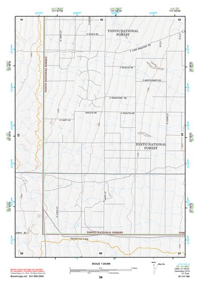 33111NW Page 54 Theodore Roosevelt Lake Topo Preview 1