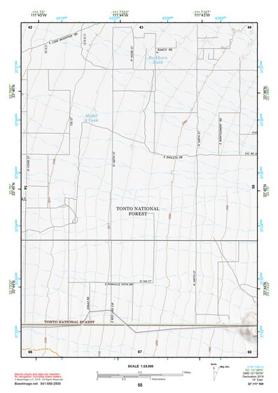33111NW Page 55 Theodore Roosevelt Lake Topo Preview 1