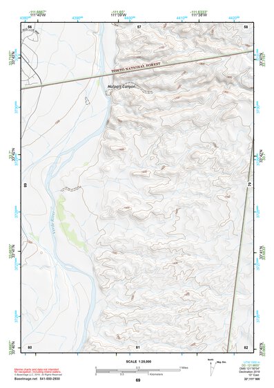 33111NW Page 69 Theodore Roosevelt Lake Topo Preview 1
