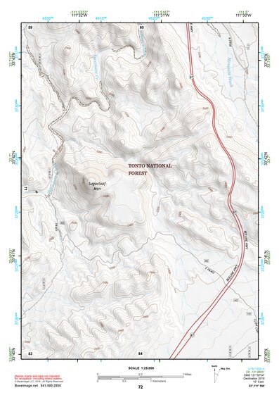 33111NW Page 72 Theodore Roosevelt Lake Topo Preview 1