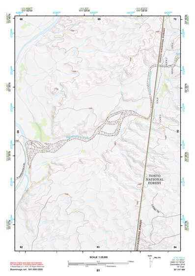 33111NW Page 81 Theodore Roosevelt Lake Topo Preview 1