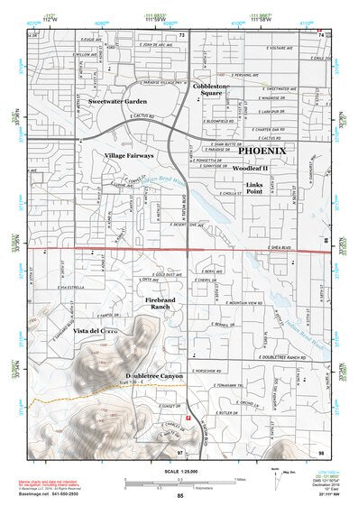 33111NW Page 85 Theodore Roosevelt Lake Topo Preview 1