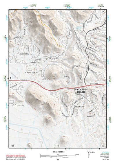 33111NW Page 90 Theodore Roosevelt Lake Topo Preview 1