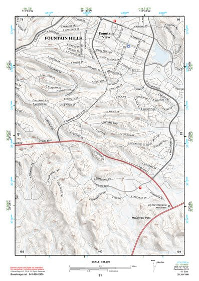 33111NW Page 91 Theodore Roosevelt Lake Topo Preview 1
