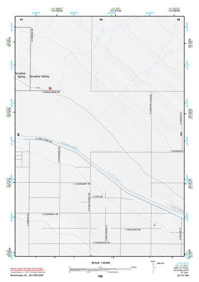 33111NW Page 100 Theodore Roosevelt Lake Topo Preview 1