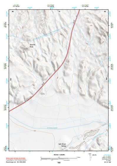 33111NW Page 103 Theodore Roosevelt Lake Topo Preview 1