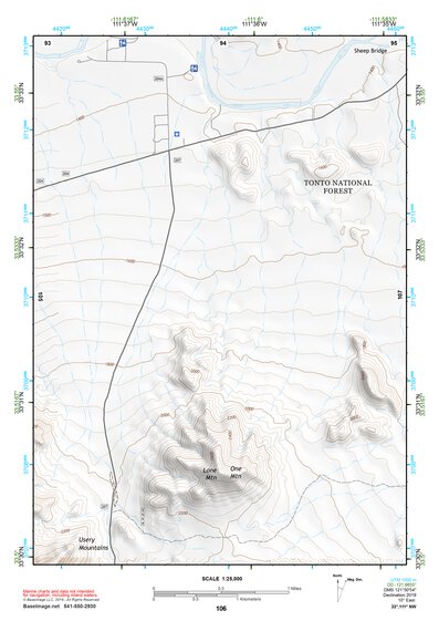 33111NW Page 106 Theodore Roosevelt Lake Topo Preview 1