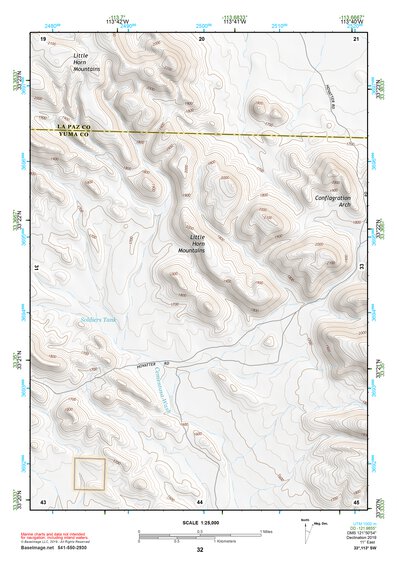 33113SW Page 32 Little Horn Mountains Topo Preview 1