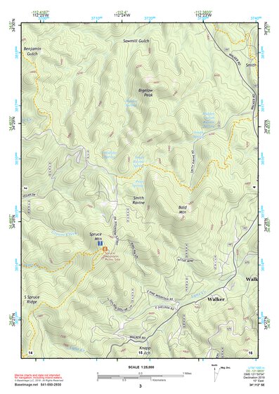 34112SE Page 3 Bradshaw Mountains Topo Preview 1