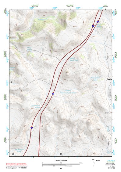 34112SE Page 12 Bradshaw Mountains Topo Preview 1