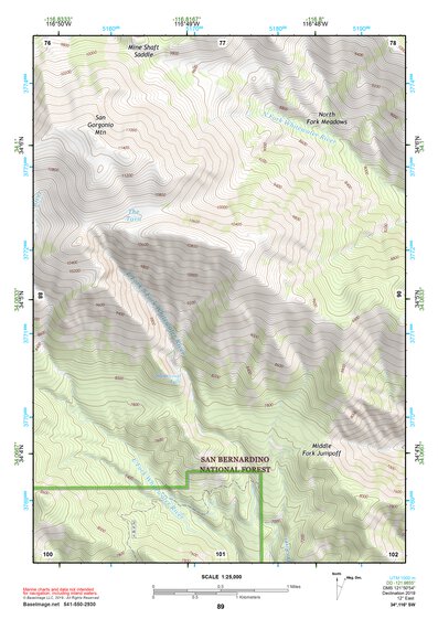 34116SW Page 89 Big Bear Lake Topo Preview 1