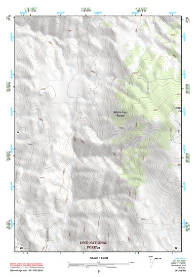 36118NE Page 9 Mount Whitney Topo Preview 1