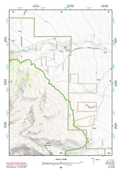 36118NE Page 92 Mount Whitney Topo Preview 1