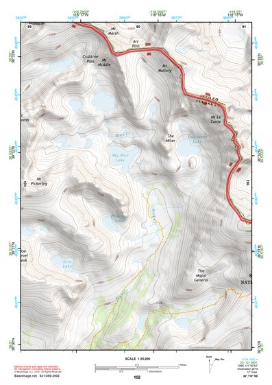 36118NE Page 102 Mount Whitney Topo Preview 1