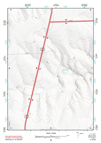 37102NW Page 70 Two Buttes Reservoir Topo Preview 1