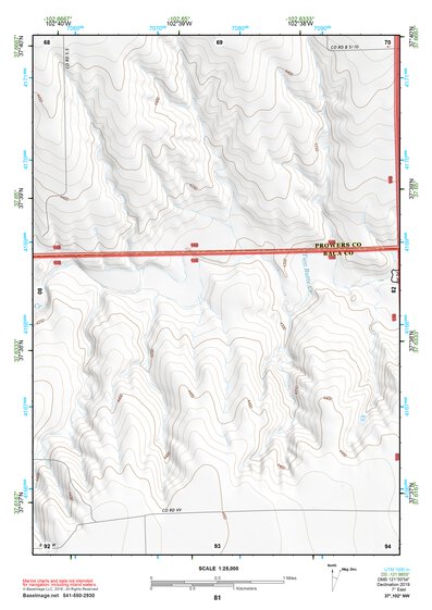 37102NW Page 81 Two Buttes Reservoir Topo Preview 1